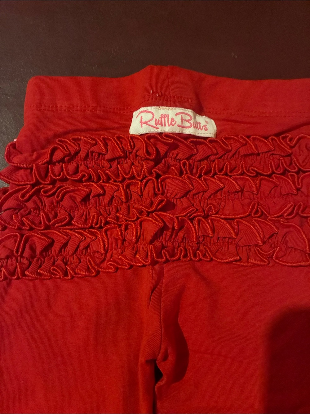 Ruffle Butts Red Ruffle-Cuff Leggings - Picture 4 of 4